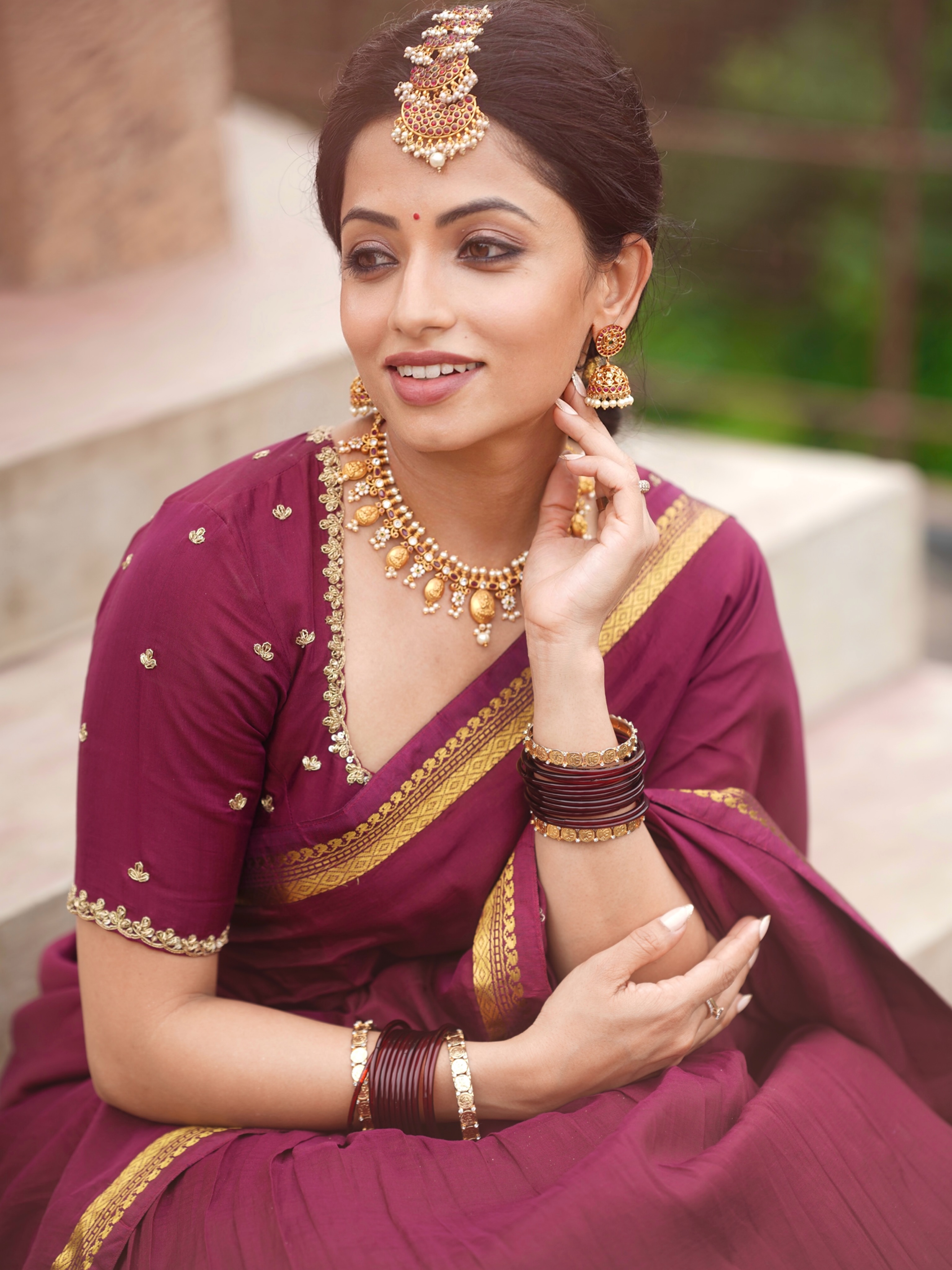Navya Swamy Cute Looks in Half Saree