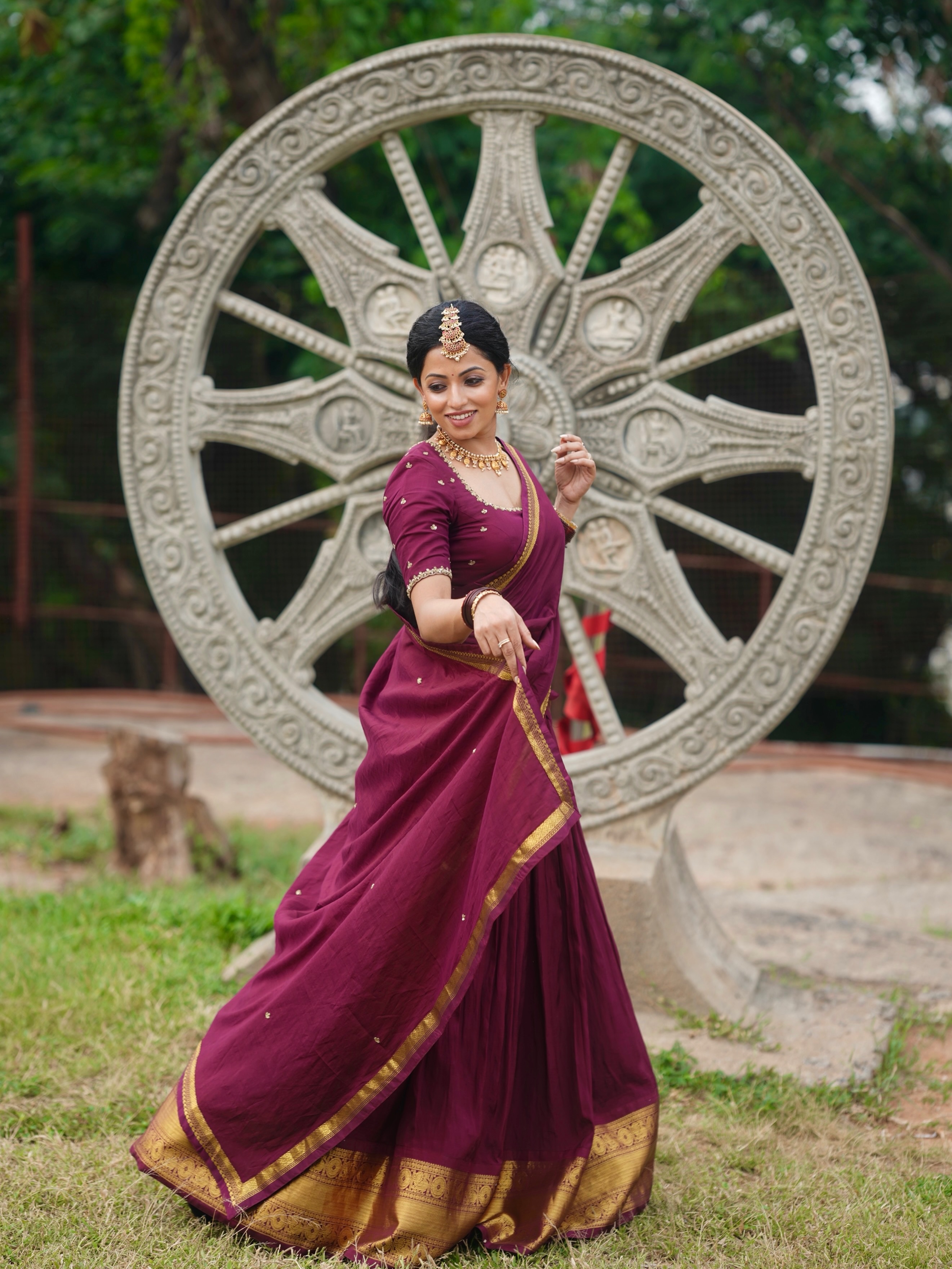 Navya Swamy Cute Looks in Half Saree