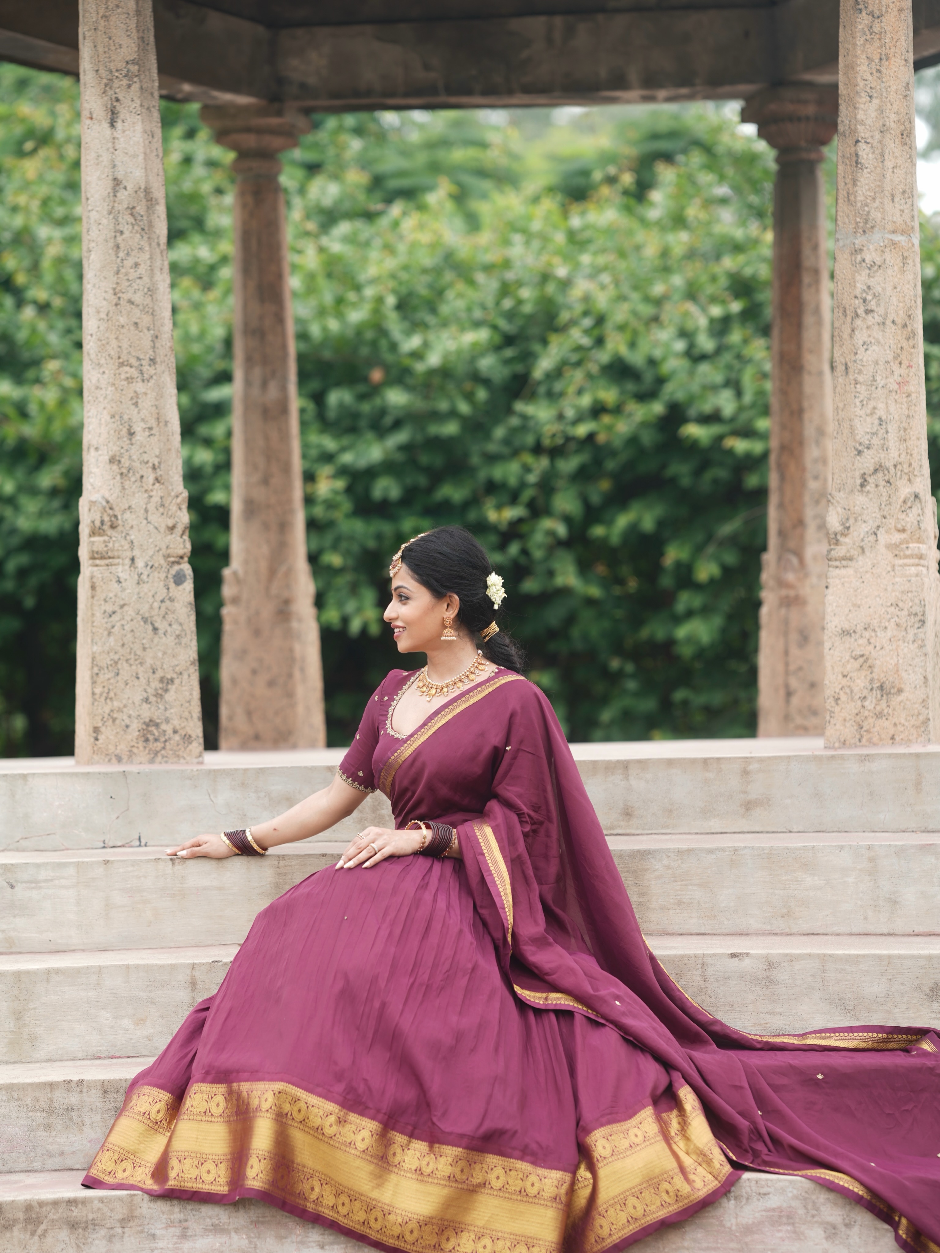 Navya Swamy Cute Looks in Half Saree