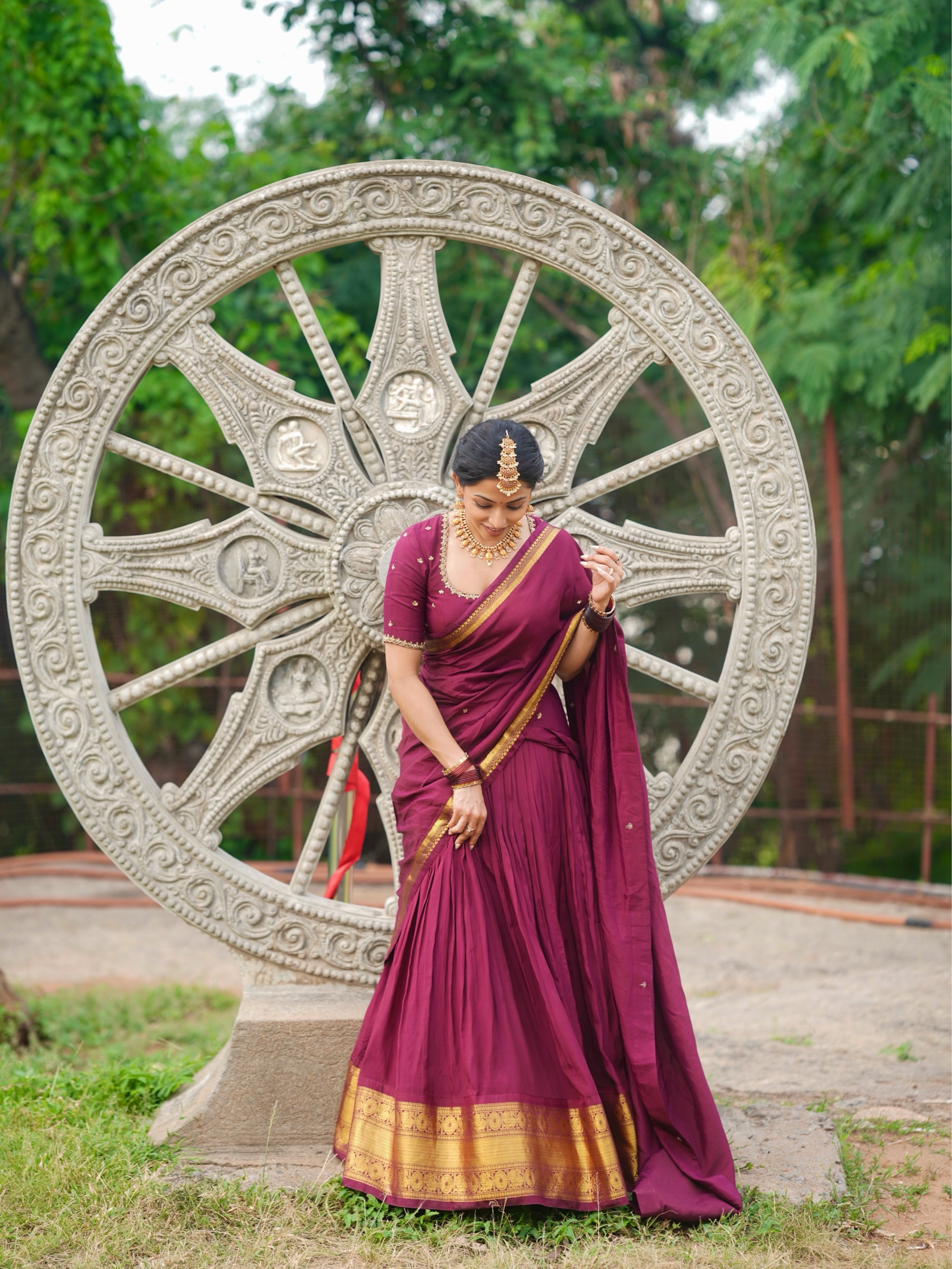 Navya Swamy Cute Looks in Half Saree