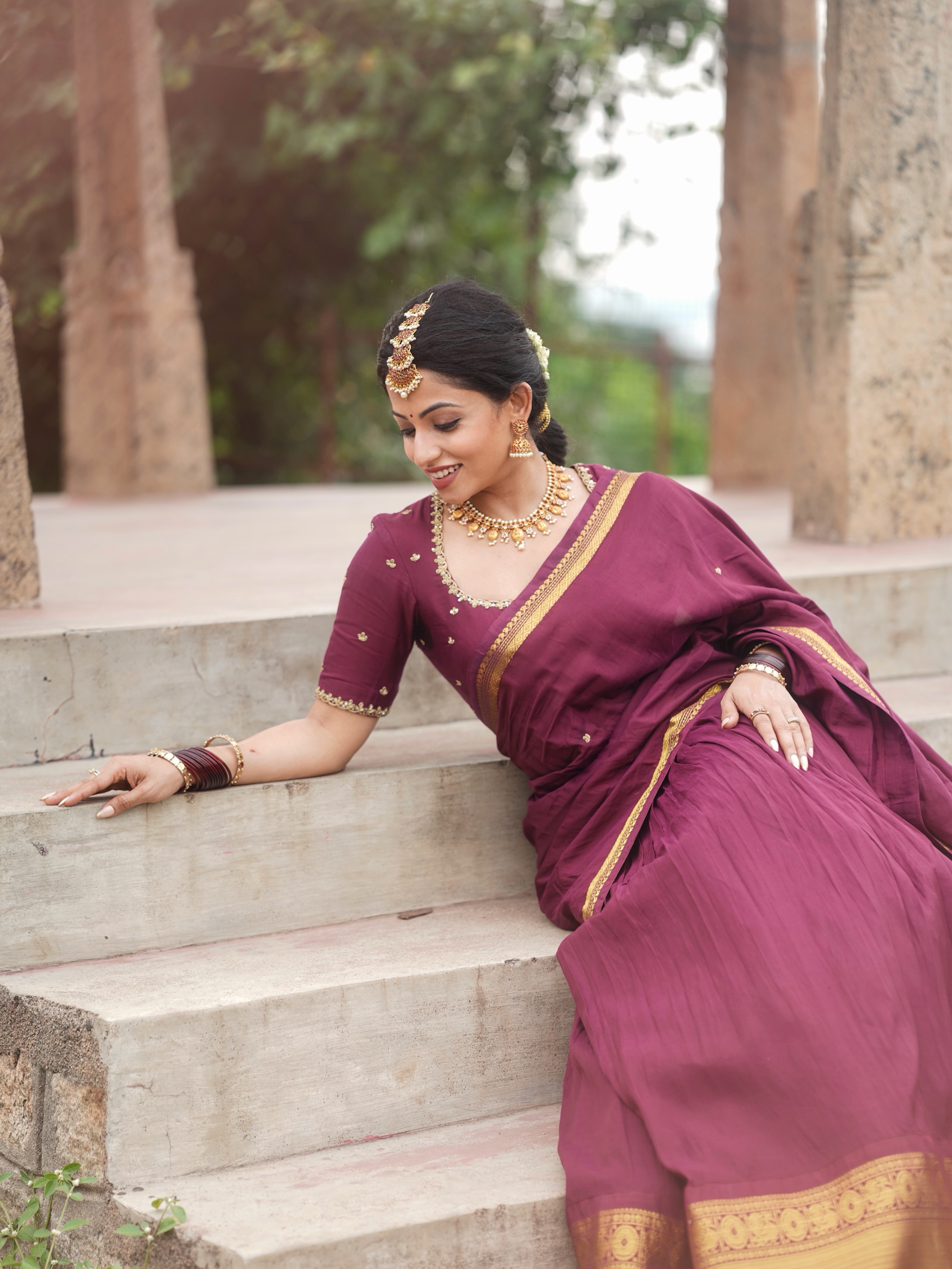 Navya Swamy Cute Looks in Half Saree