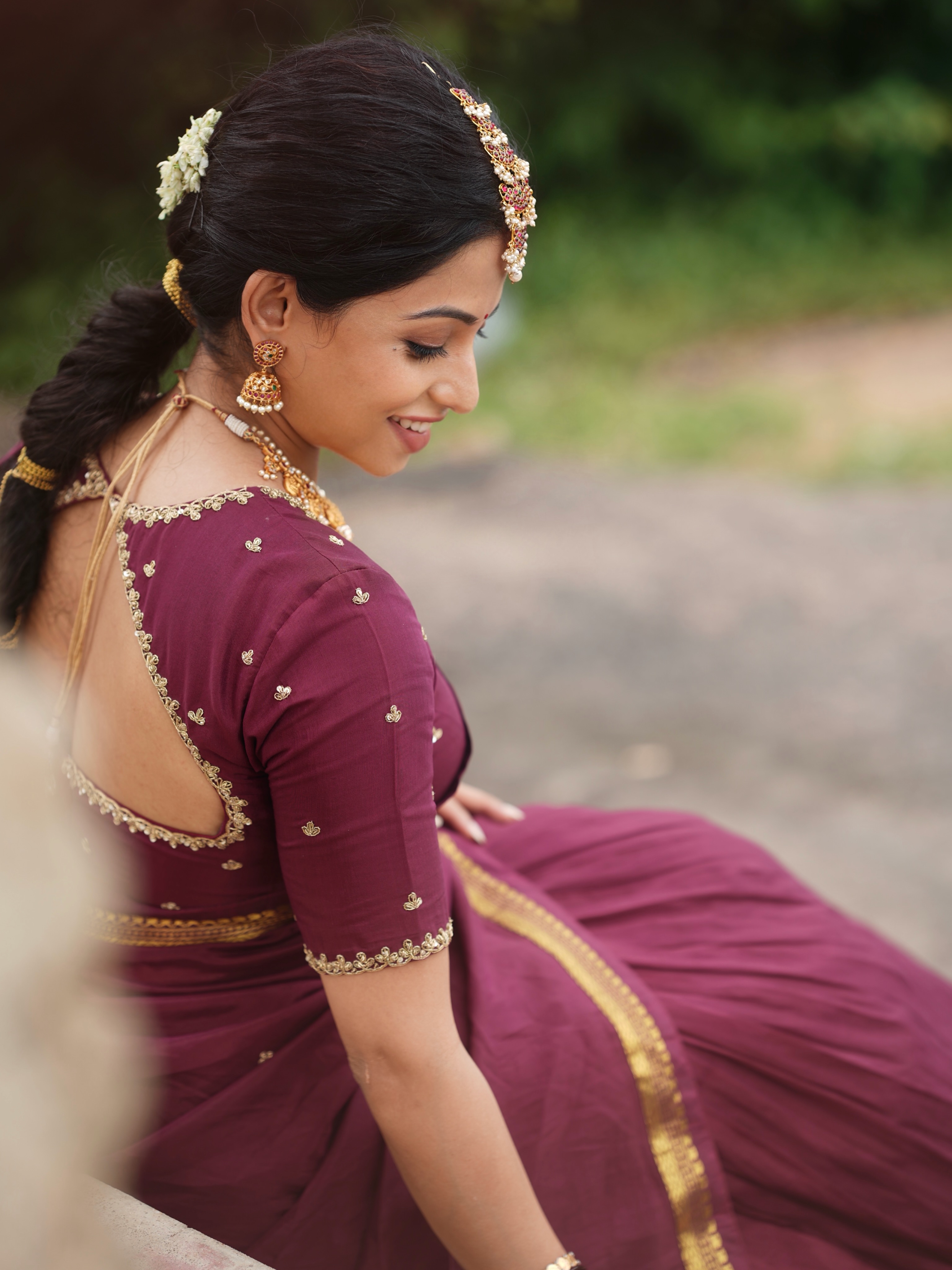 Navya Swamy Cute Looks in Half Saree
