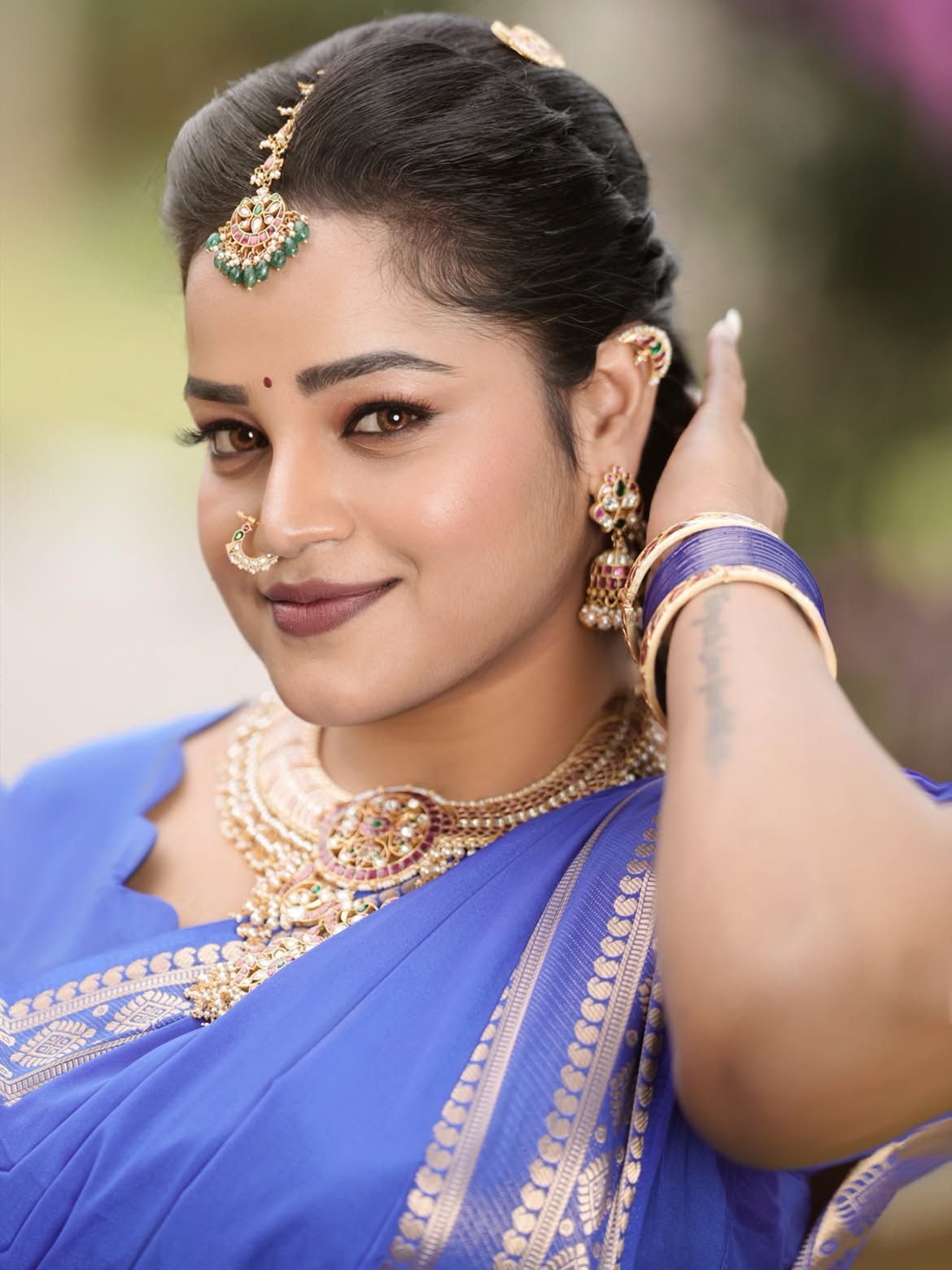 Jabardasth Pavithra Traditional Looks