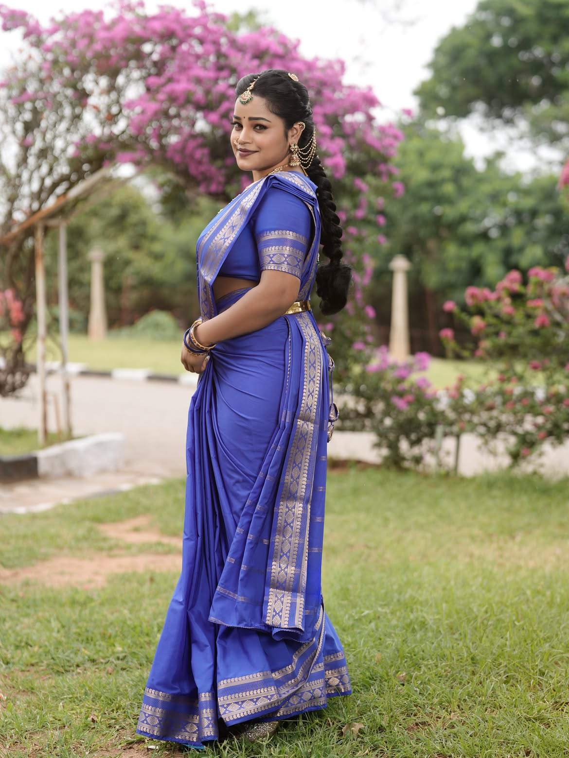 Jabardasth Pavithra Traditional Looks