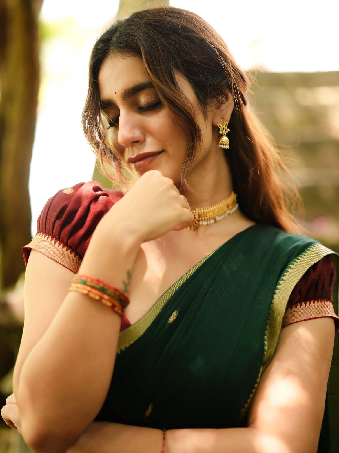 Priya Prakash Varrier Cute Photos in Half Saree