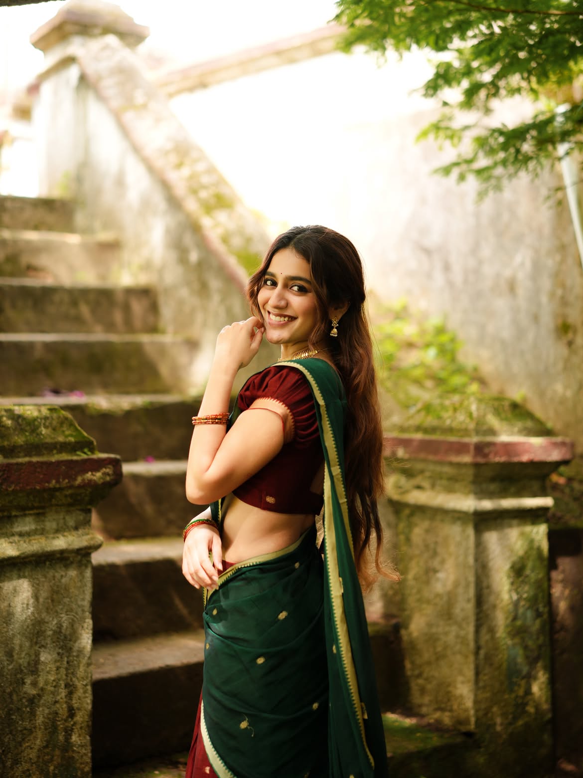 Priya Prakash Varrier Cute Photos in Half Saree