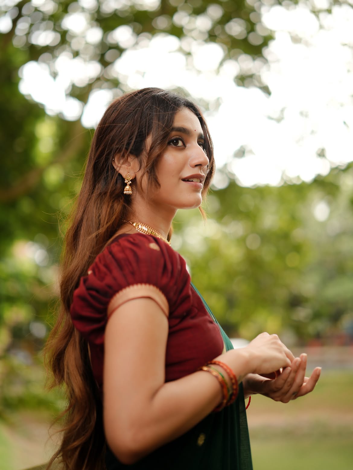 Priya Prakash Varrier Cute Photos in Half Saree