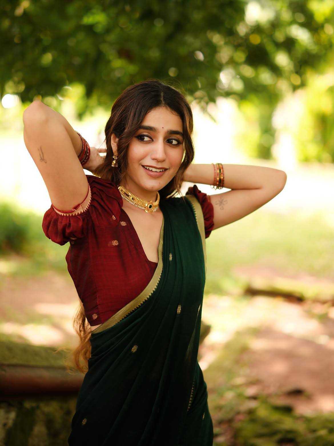 Priya Prakash Varrier Cute Photos in Half Saree
