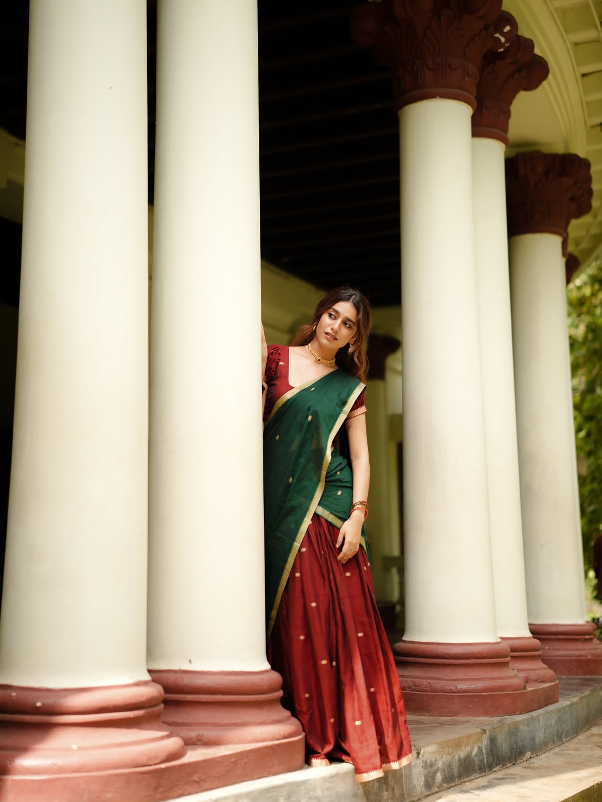 Priya Prakash Varrier Cute Photos in Half Saree