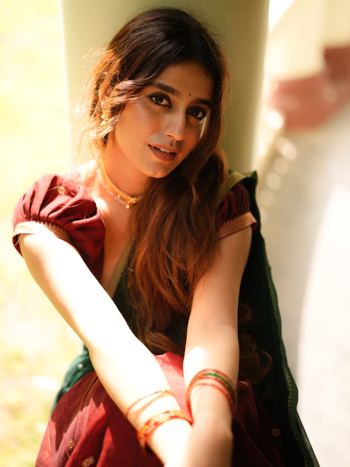 Priya Prakash Varrier Cute Photos in Half Saree