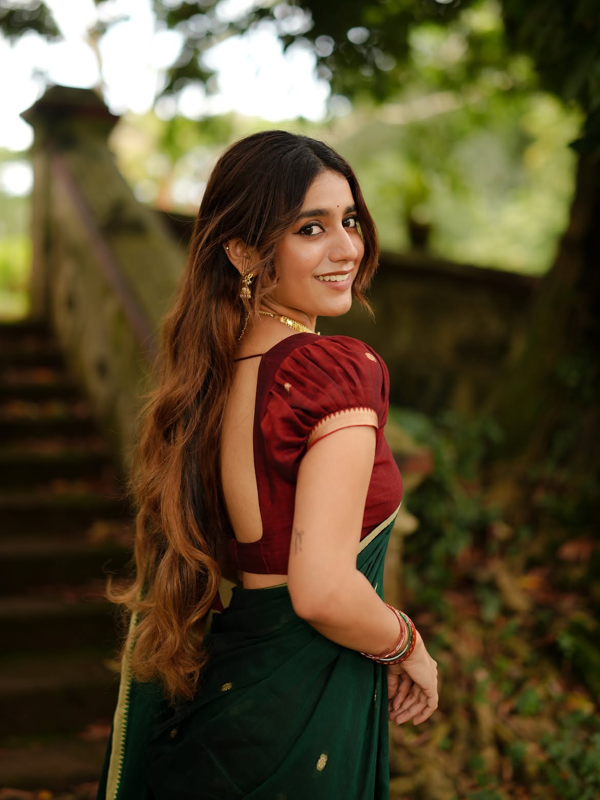 Priya Prakash Varrier Cute Photos in Half Saree
