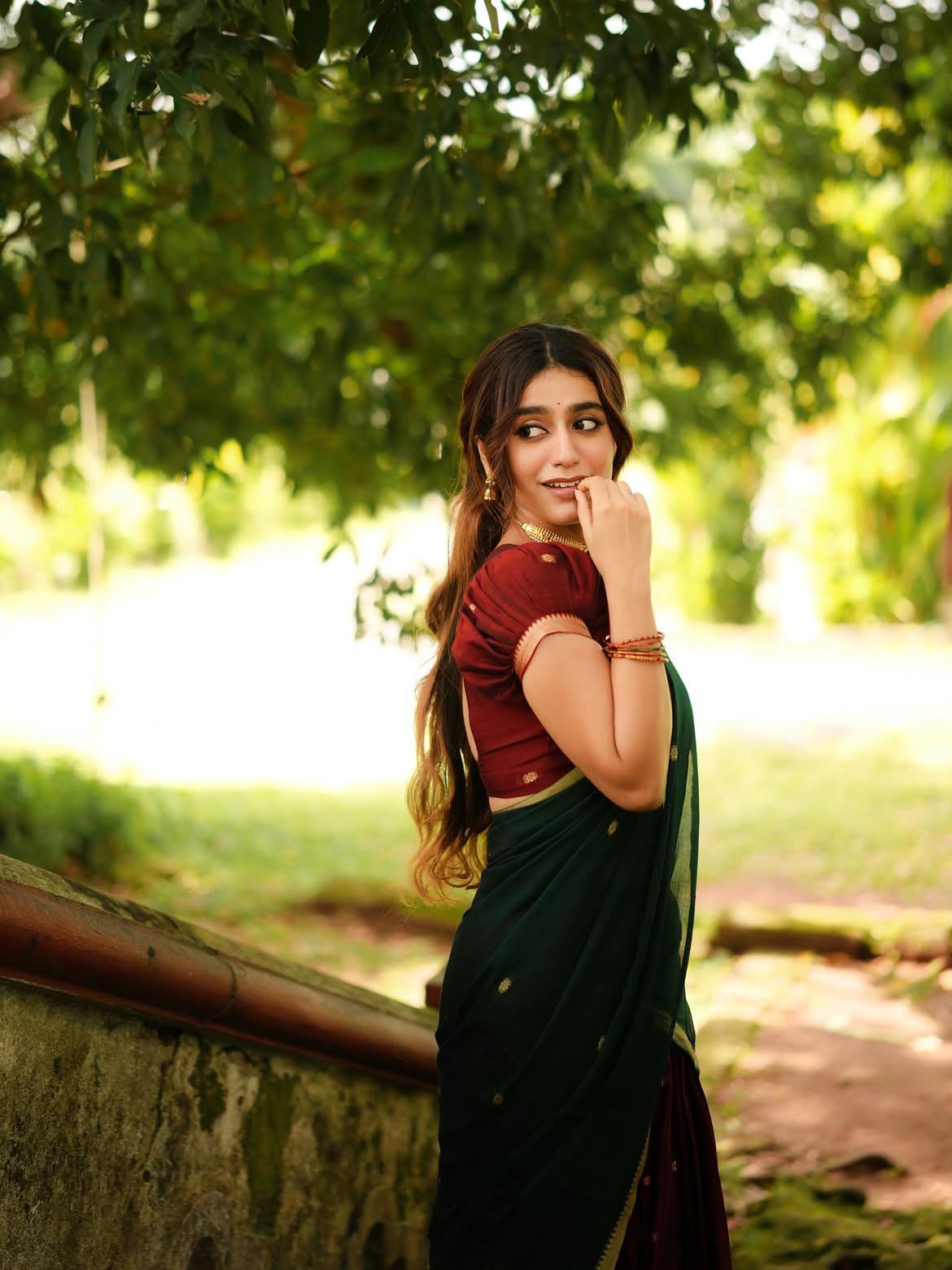 Priya Prakash Varrier Cute Photos in Half Saree