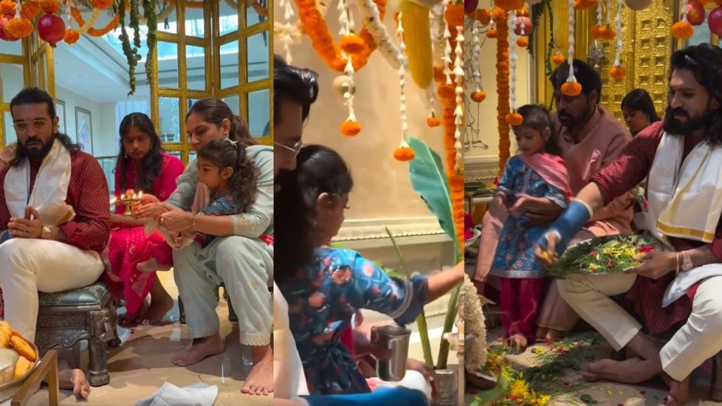 Ram Charan : ‘క్లిన్ కారా’తో రామ్ చరణ్, చిరంజీవి వినాయకచవితి పూజలు.. ఫొటోలు వైరల్..