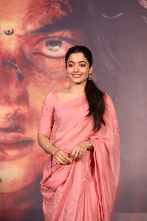 Rashmika Mandanna in Saree at Mysaa Teaser Launch Event