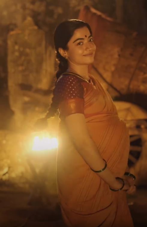 Rashmika Mandanna Baby Bump Photos goes Viral from Ranabaali Sets