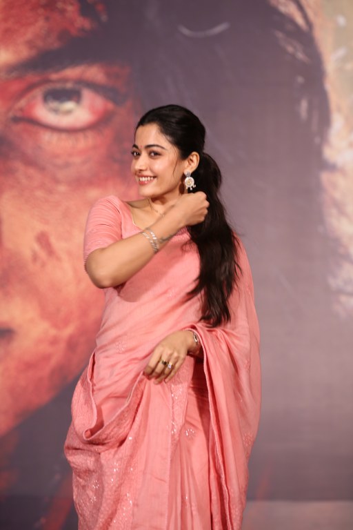 Rashmika Mandanna in Saree at Mysaa Teaser Launch Event