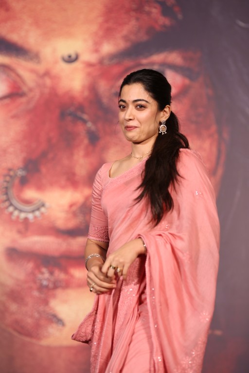 Rashmika Mandanna in Saree at Mysaa Teaser Launch Event