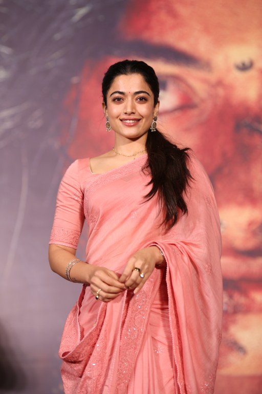 Rashmika Mandanna in Saree at Mysaa Teaser Launch Event