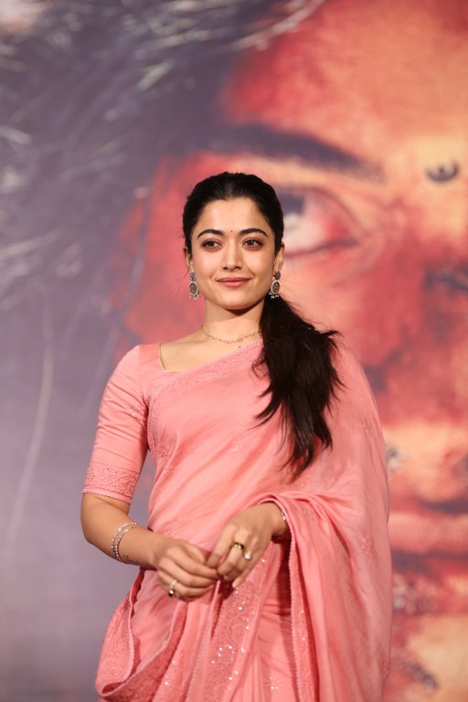 Rashmika Mandanna in Saree at Mysaa Teaser Launch Event