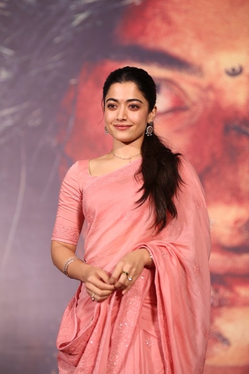 Rashmika Mandanna in Saree at Mysaa Teaser Launch Event