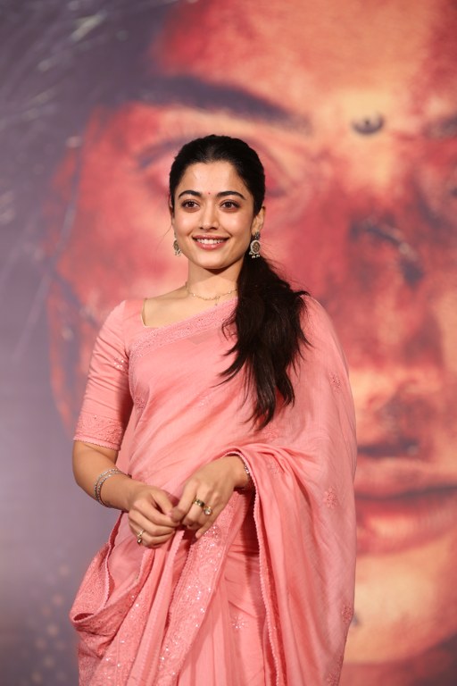 Rashmika Mandanna in Saree at Mysaa Teaser Launch Event