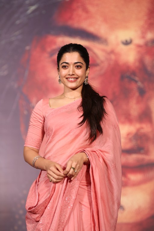 Rashmika Mandanna in Saree at Mysaa Teaser Launch Event