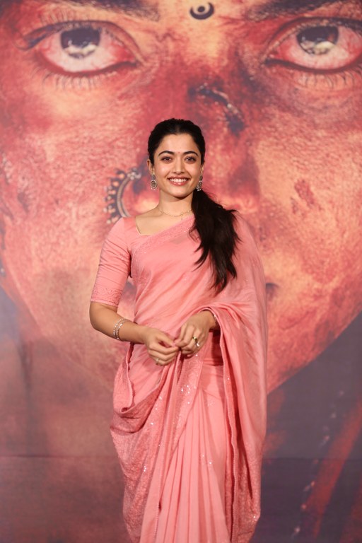 Rashmika Mandanna in Saree at Mysaa Teaser Launch Event