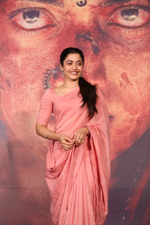 Rashmika Mandanna in Saree at Mysaa Teaser Launch Event