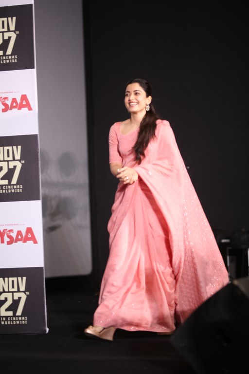 Rashmika Mandanna in Saree at Mysaa Teaser Launch Event