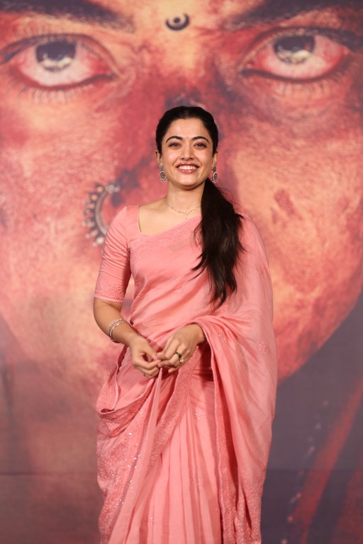 Rashmika Mandanna in Saree at Mysaa Teaser Launch Event