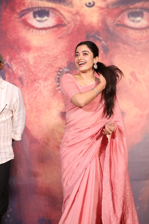 Rashmika Mandanna in Saree at Mysaa Teaser Launch Event