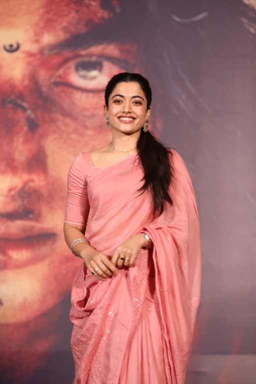 Rashmika Mandanna in Saree at Mysaa Teaser Launch Event