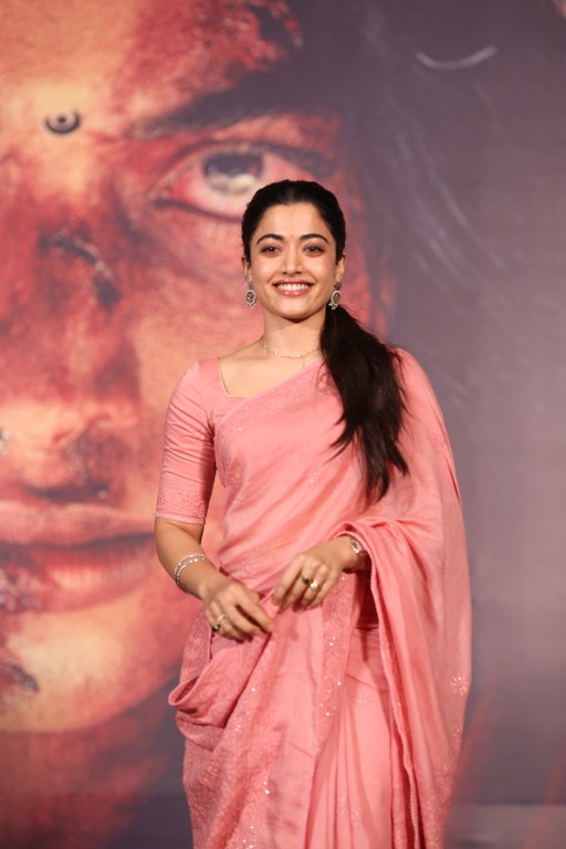 Rashmika Mandanna in Saree at Mysaa Teaser Launch Event