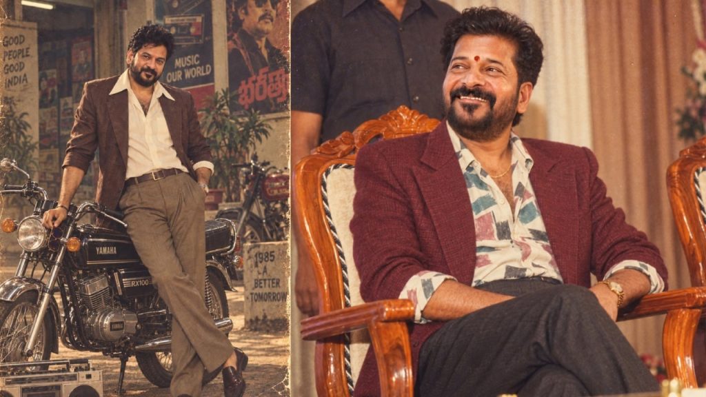 Revanth Reddy : రెట్రో లుక్‌లో సీఎం రేవంత్.. 80s ట్రెండ్ AI ఫోటోలు వైర‌ల్‌..
