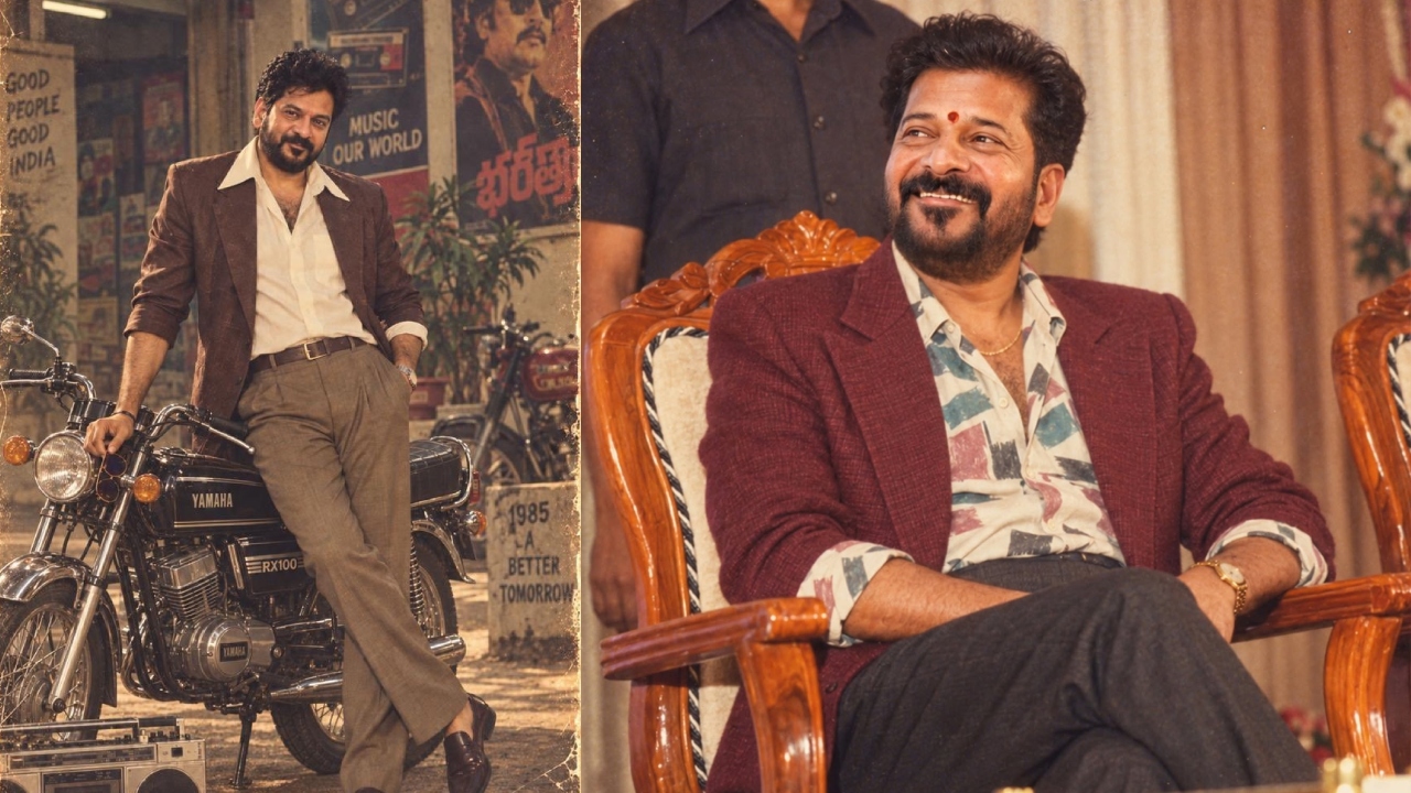 Revanth Reddy : రెట్రో లుక్‌లో సీఎం రేవంత్..  80s ట్రెండ్ AI ఫోటోలు వైర‌ల్‌..