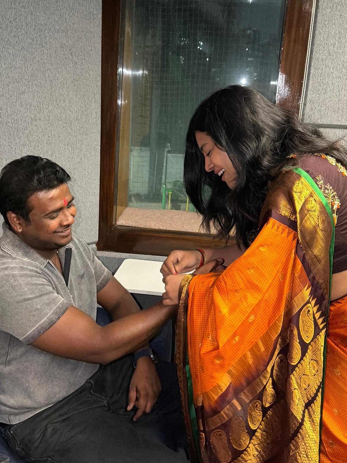 Sameera Bharadwaj Tied Rakhi to Rahul Sipligunj
