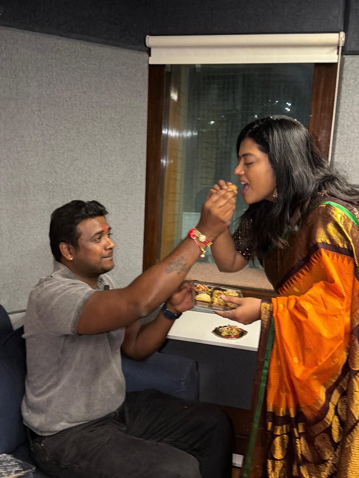 Sameera Bharadwaj Tied Rakhi to Rahul Sipligunj