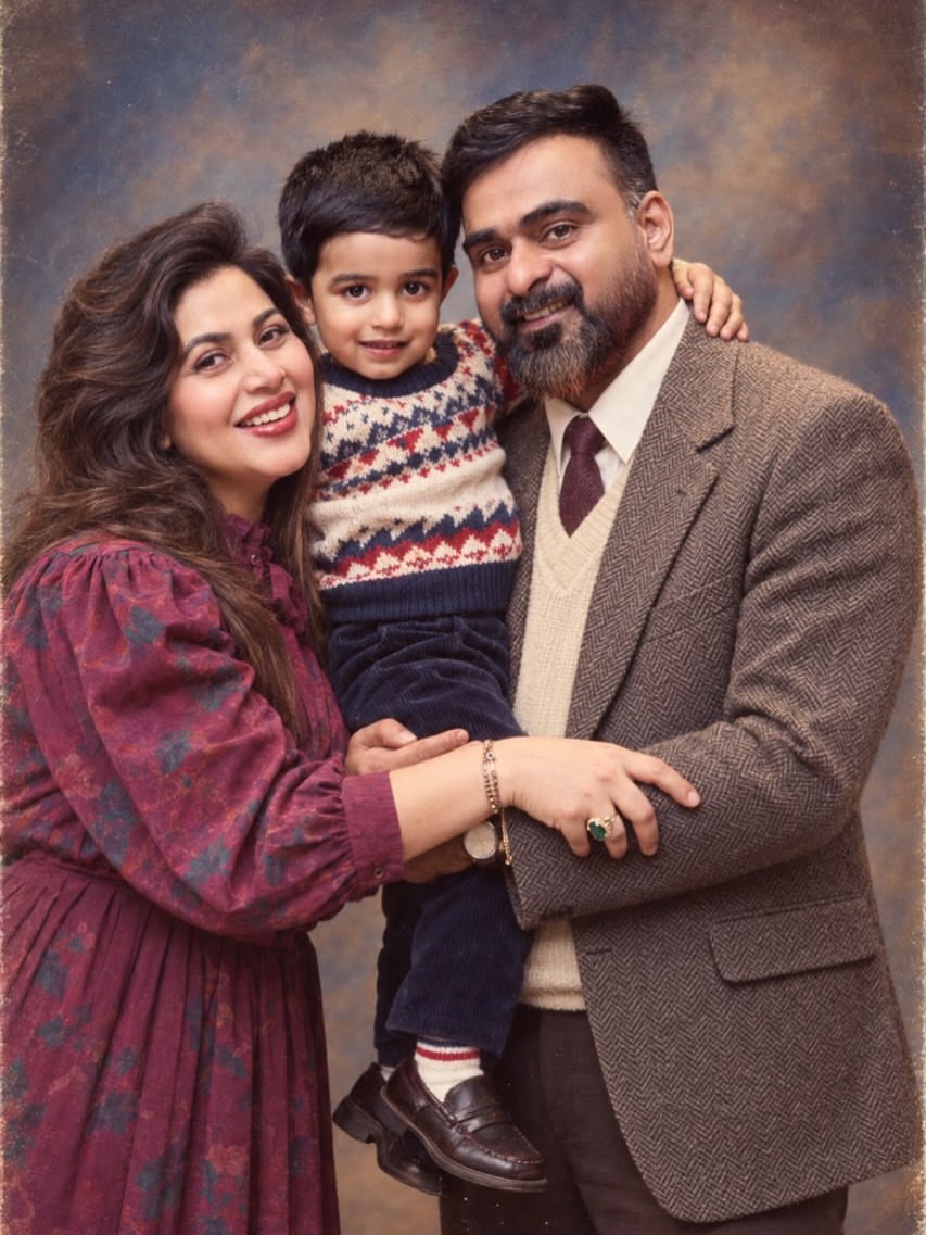 Poorna Shares Family Photos in 80s Style