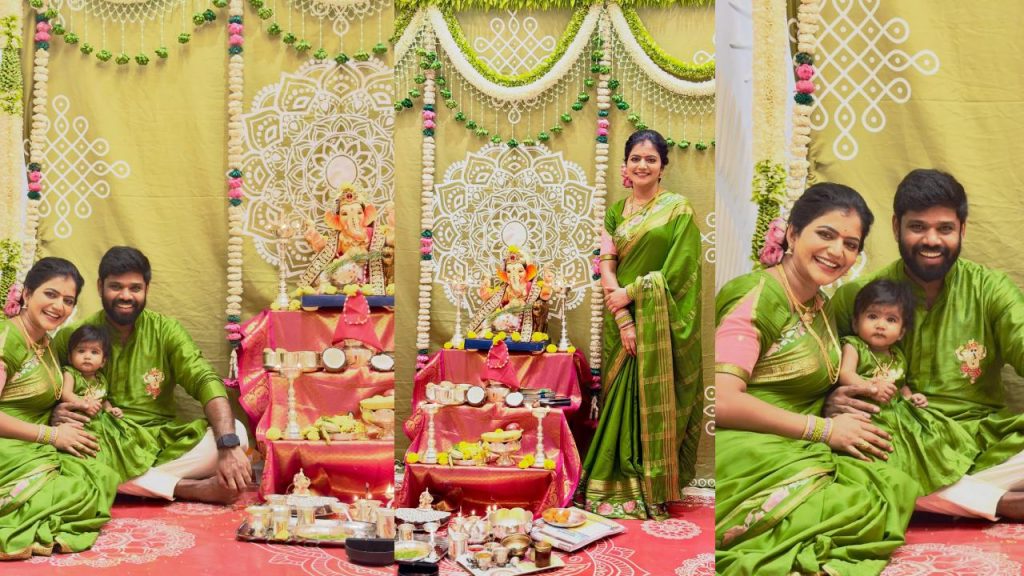 Shiva Jyothi : ఫ్యామిలీతో కలిసి యాంకర్ శివజ్యోతి వినాయక చవితి సెలబ్రేషన్స్.. ఫొటోలు వైరల్..