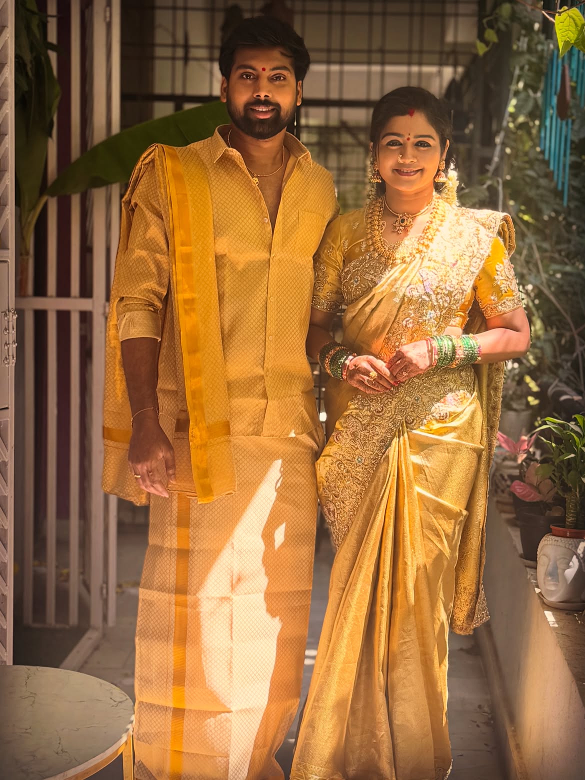 Serial Actress Sireesha Satyanarayana Swami Vratham with Husband Actor Mahendra