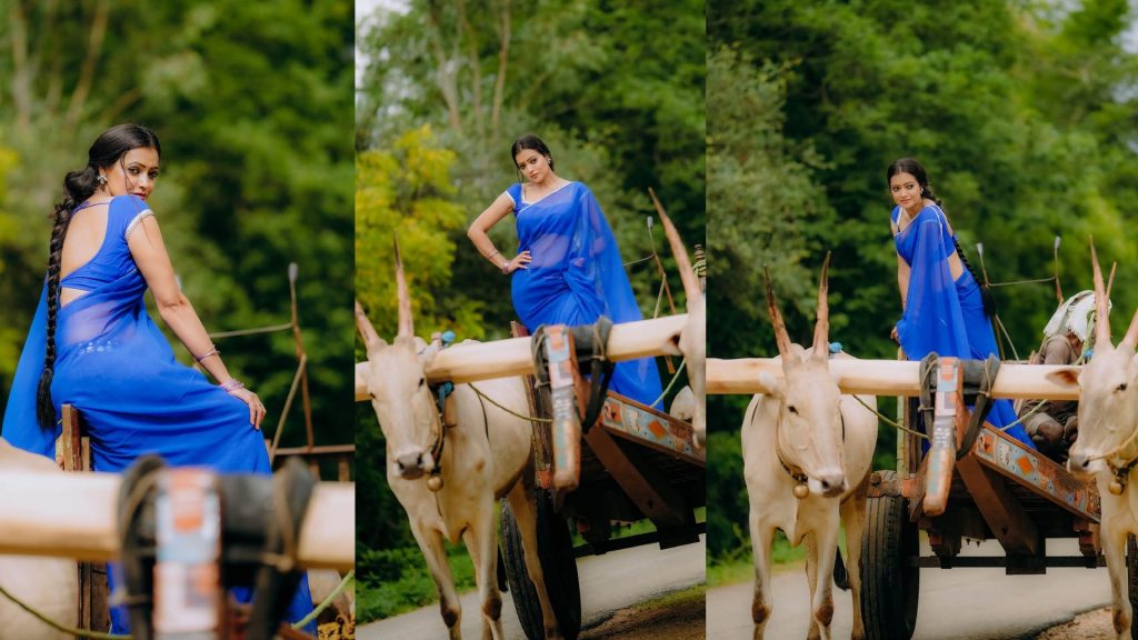Sowmya Rao : ఎద్దులబండి ఎక్కిన సీరియల్ నటి.. యాంకర్ సౌమ్య ఫొటోలు..