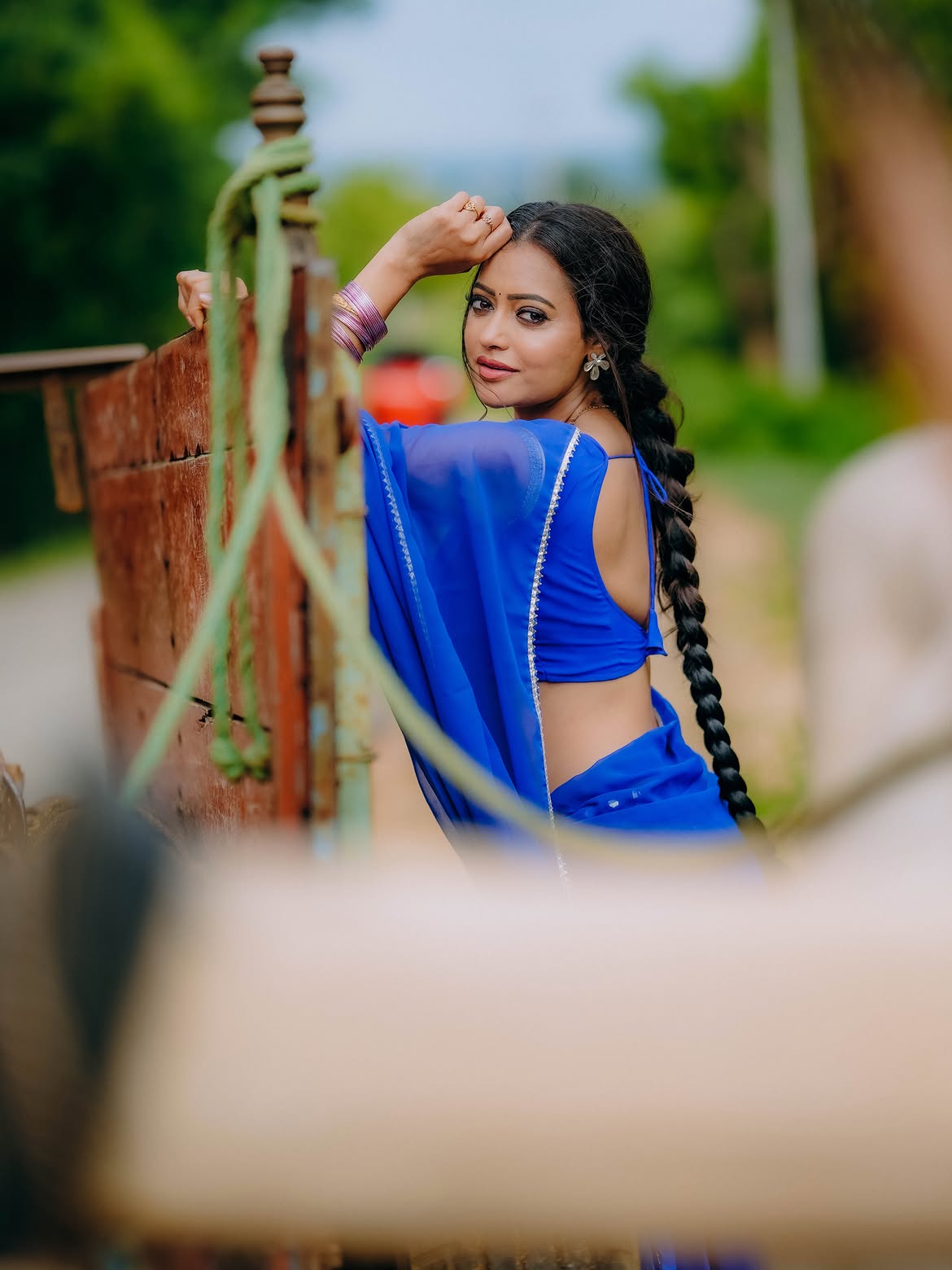 Sowmya Rao Photos on Bullock Cart
