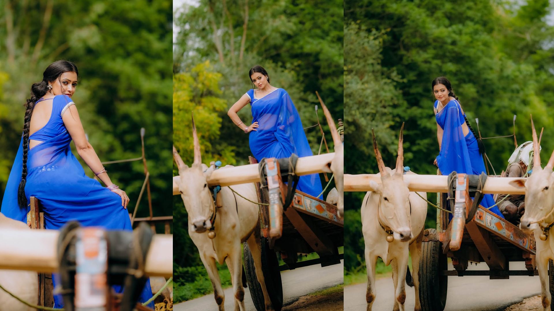 Sowmya Rao : ఎద్దులబండి ఎక్కిన సీరియల్ నటి.. యాంకర్ సౌమ్య ఫొటోలు..