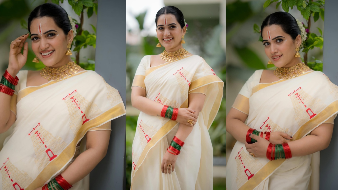 Sravanthi Chokarapu : మూడు నామాలు పెట్టి.. సాంప్రదాయంగా చీరలో యాంకర్ స్రవంతి ఫొటోలు..