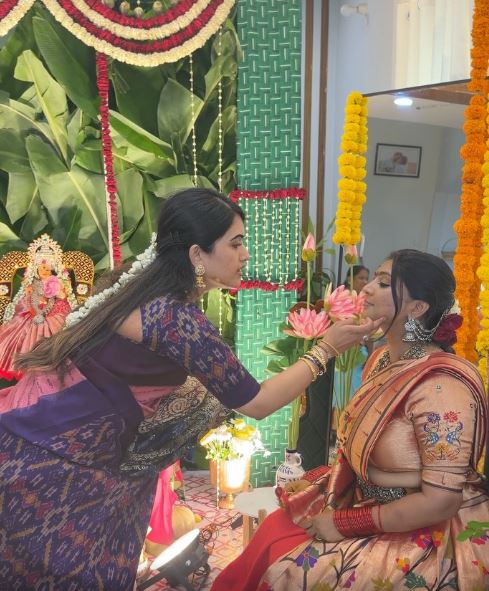 Sravanthi Chokarapu Varalakshmi Vratham with Friends and Family