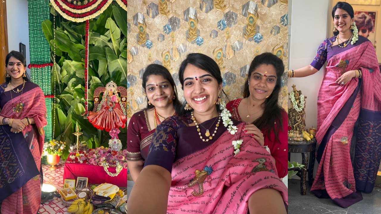 Sravanthi Chokarapu : ఫ్రెండ్స్, ఫ్యామిలీతో యాంకర్ స్రవంతి వరలక్ష్మి వ్రతం.. ఫొటోలు..