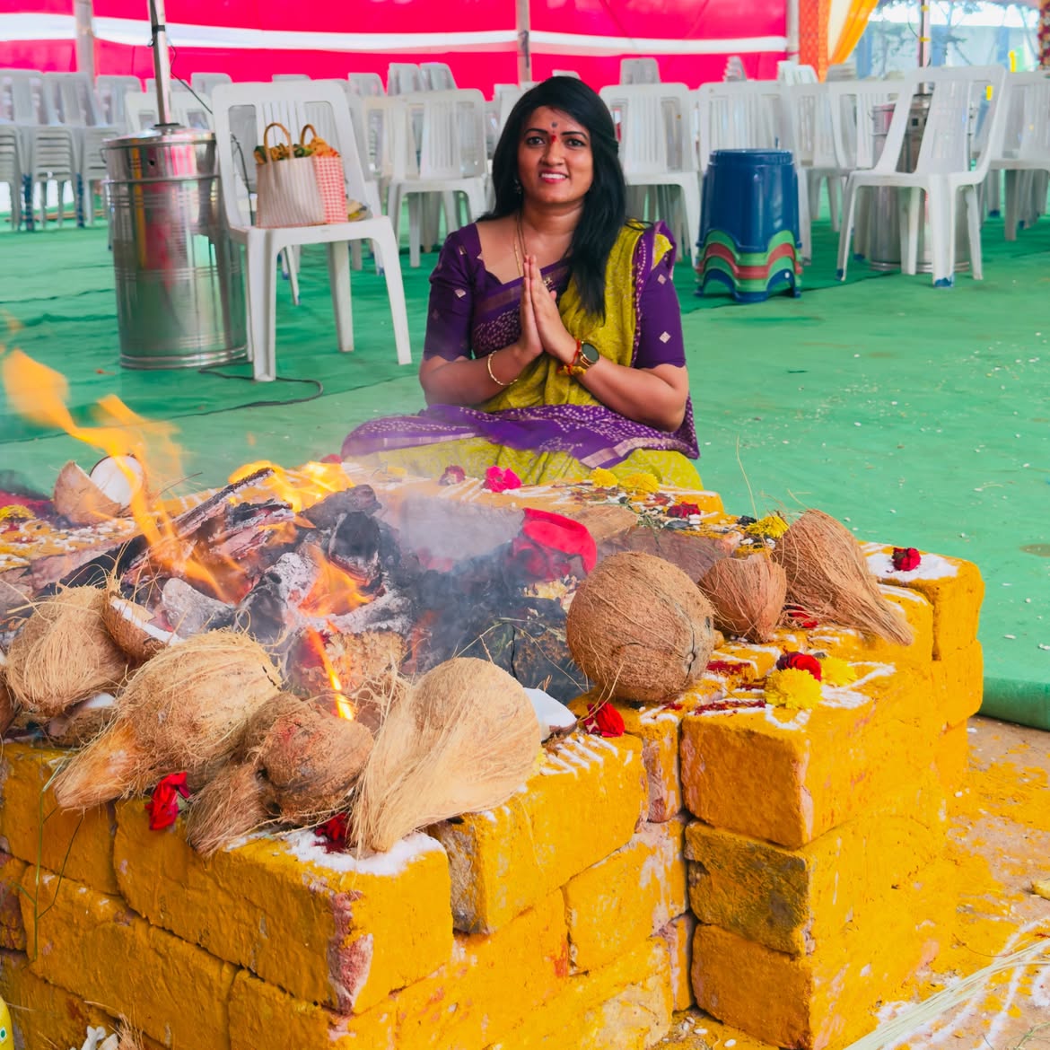 Getup Srinu Wife Sujatha Srinivas Participated in Maha Lakshmi Ganapathi Homam