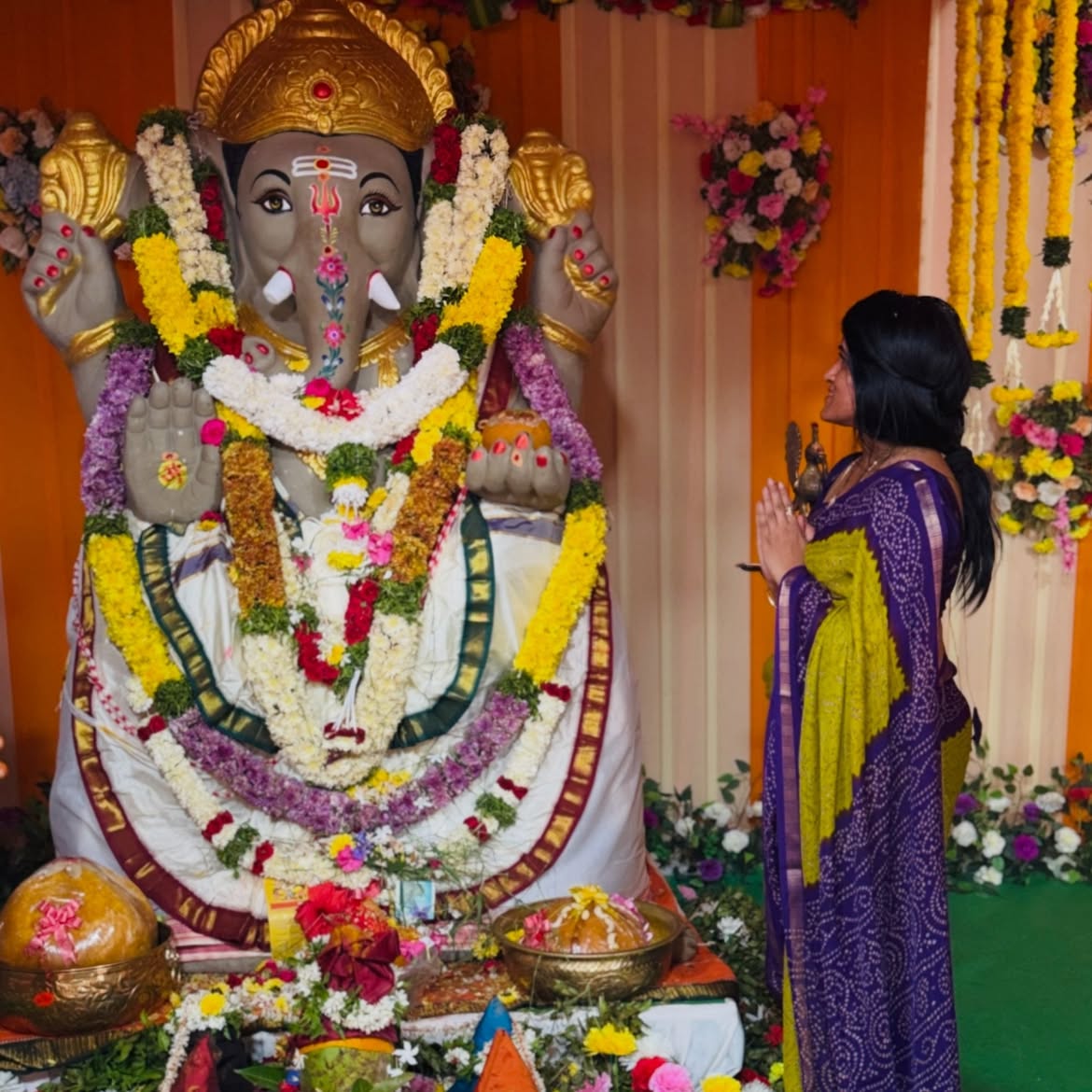 Getup Srinu Wife Sujatha Srinivas Participated in Maha Lakshmi Ganapathi Homam
