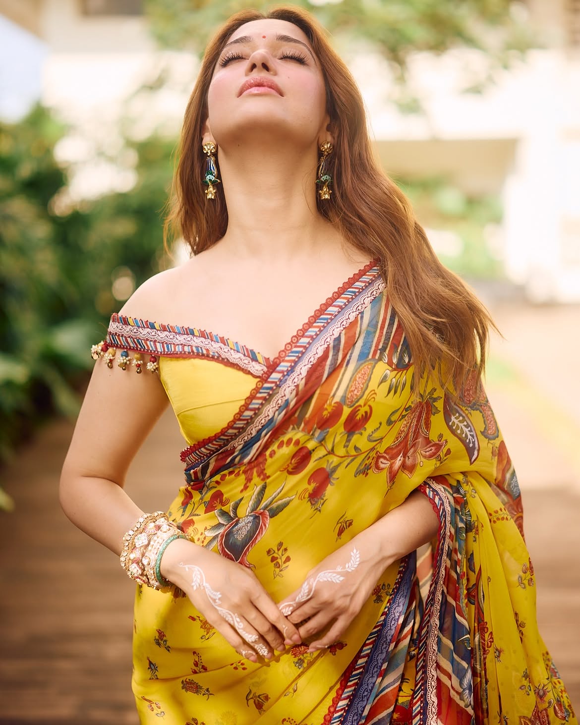Tamannaah Bhatia Shines in Yellow Saree
