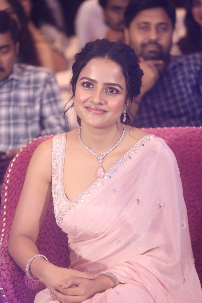 Vaishnavi Chaitanya Shines in Saree at Epic Trailer Launch Event